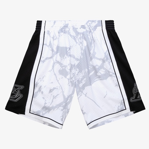 LA LAKERS NBA White and Black Athletic Shorts
